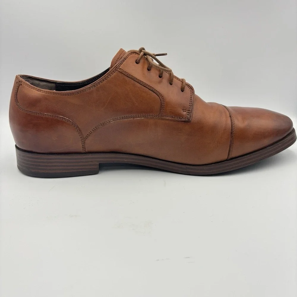Cole Haan Grand OS Dress Shoes Mens 10.5W Oxford Camel Brown Cap Toe  C23771